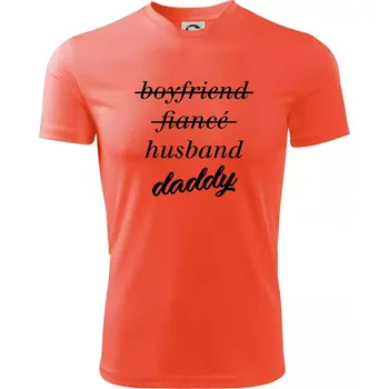 Pánské tričko Partnerské triko nastávající rodiče - Pánské triko Fantasy sportovní (dresovina) - S ( Neonově oranžová )