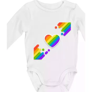 Kojenecké oblečení Srdce uhlopříčně - Body kojenecké s dlouhým rukávem - Dlouhý r. do 3 měs ( Bílá )