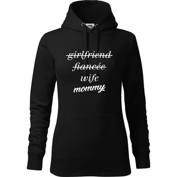 Dámská mikina Partnerské triko nastávající rodiče - Mikina dámská Cape s kapucí - M ( Černá )