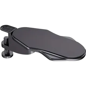 Ergonomická opěrka paže ke stolu 31 x 14,5 cm Otočná o 180° Pěnový povrch Úleva pro ruku Montáž bez vrtání černá