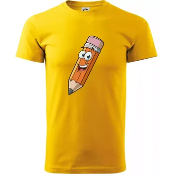 Parové triko - Tužka a guma - Klasické pánské triko vyšší gramáže - L ( Žlutá )