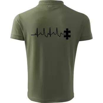 Pánská košile EKG puzzle rozpojené - Polokošile pánská Pique Polo 203 - 4XL ( Khaki )