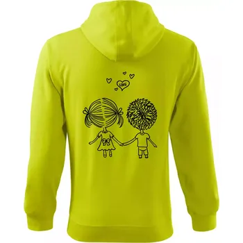 Pánská mikina Love Kluk - Holka - Mikina s kapucí na zip trendy zipper - 3XL ( Limetková )