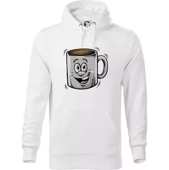 Pánská mikina Parové triko - Hrnek a čaj - Mikina pánská Cape s kapucí - 4XL ( Bílá )