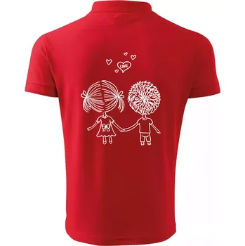 Pánská košile Love Kluk - Holka - Polokošile pánská Pique Polo 203 - M ( Červená )