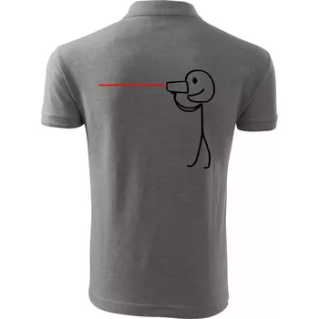 Pánská košile Láska telefon - Polokošile pánská Pique Polo 203 - 3XL ( Tmavě šedý melír )