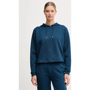 Dámská mikina Mikina Guess PEONY dámská, modrá barva, s kapucí, hladká, V5YQ04 KBSL2 V5YQ04.KBSL2 95X, vel. XS