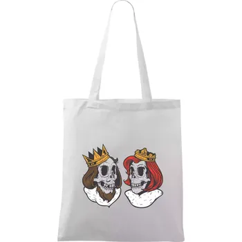 King and Queen lebky - Taška bavlněná - 42 x 38 cm ( Bílá )