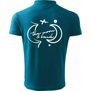 Pánská košile The moon and back - Polokošile pánská Pique Polo 203 - 4XL ( Tmavý tyrkys )