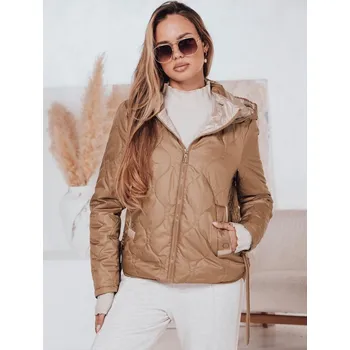 Béžová lesklá prošívaná bunda MAXWELL TY4397 Velikost: 2XL