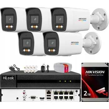 Bezpečnostní kamera Monitorovací sada 5x kamera DS-2CD1067G2H-LIU 6MPx ColorVu Hikvision 2TB