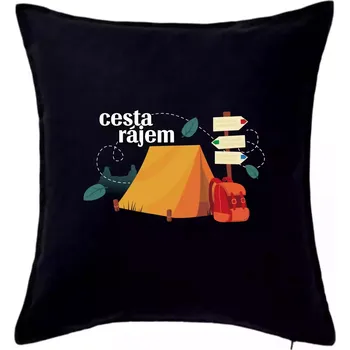 Polštář Cesta rájem - Polštář 50x50 - 50x50 - Pouze potah ( Černá )