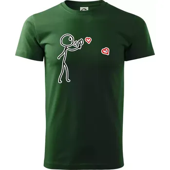 Pánské tričko Láska bublifuk - Triko extra velké (5-8XL) - 7XL ( Lahvově zelená )