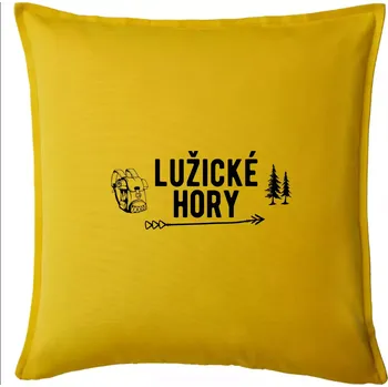 Polštář Lužické hory nápis - Polštář 50x50 - 50x50 - Pouze potah ( Žlutá )