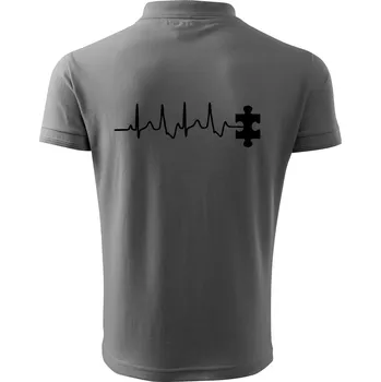 Pánská košile EKG puzzle rozpojené - Polokošile pánská Pique Polo 203 - 2XL ( Ocelově šedá )