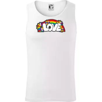 Pánské termoprádlo Love s duhou v pozadí - Tílko pánské Core - 2XL ( Bílá )