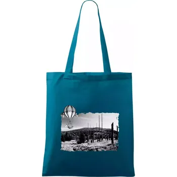 Retro Blatný vrch - Taška bavlněná - 42 x 38 cm ( Petrolejová )