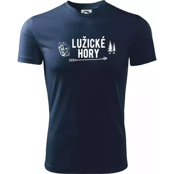 Chlapecké tričko Lužické hory nápis - Dětské triko sportovní (dresovina) - 158 cm/12 let ( Námořní modrá (velmi tmavá - téměř černá) )