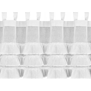 Záclona HOTOVÁ ZÁCLONA VITRÁŽOVÁ ZÁCLONA LILIAN 1 S POUTKY 150 X 45 CM BÍLÁ ETAMINA