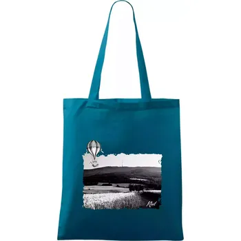 Nákupní taška Retro Kleť - Taška bavlněná - 42 x 38 cm ( Petrolejová )