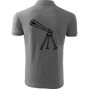 Pánská košile Nebe - Dalekohled - Polokošile pánská Pique Polo 203 - 4XL ( Tmavě šedý melír )