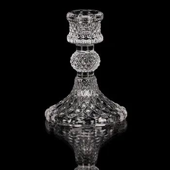 Svícen Svícen skleněný - 11 cm, na kónickou svíčku, čirý