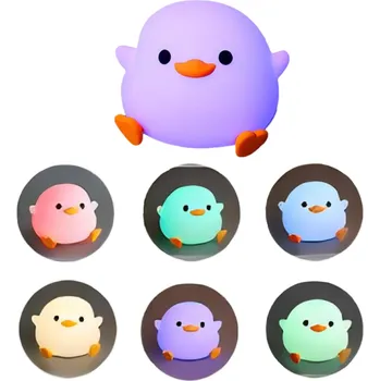 Noční světlo Bezdrátové noční LED světlo 12 x 9,5 cm ve tvaru kachničky Silikonové dětské světýlko USB-C Nabíjecí lampa Dekorace do pokoje