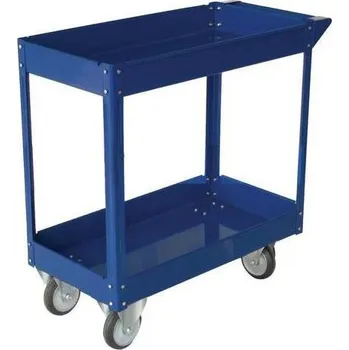 Policový vozík Ergobjorn s madlem, do 100 kg, 2 police s vyvýšenými hranami