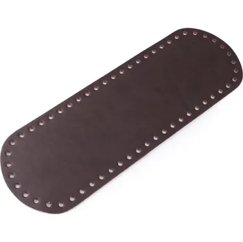 Dno na kabelku / tašku, eko kůže, 750710 jednobarevná D566/6 hnědá tmavá, 10x30cm, otvor Ø4 mm