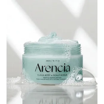 Tělový peeling Arencia - Fresh Cloud Scrub French Mint & Lily - Osvěžující tělový scrub s francouzskou mátou a lilií 260g