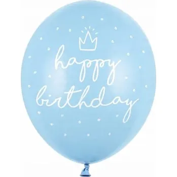 Balónek Latexové balónky happy birthday modré 30 cm 3 ks