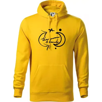 Pánská mikina The moon and back - Mikina pánská Cape s kapucí - 5XL ( Žlutá )