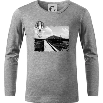 Chlapecké tričko Retro Sněžka - Triko dětské Long Sleeve - 122 cm/6 let ( Tmavě šedý melír )