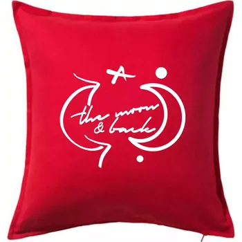 Polštář The moon and back - Polštář 50x50 - 50x50 - Pouze potah ( Červená )