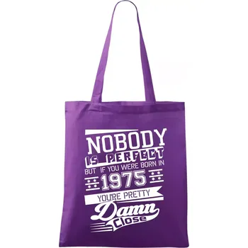 Nobody is perfect - 1975 - Taška bavlněná - 42 x 38 cm ( Fialová )