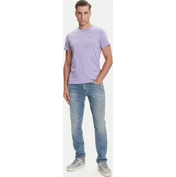 Pánské tričko Tommy Jeans T-Shirt DM0DM04411 Fialová Slim Fit XXL