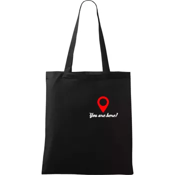 Nákupní taška You are here - Taška bavlněná - 42 x 38 cm ( Černá )