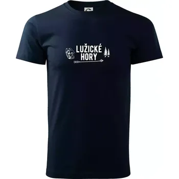 Pánské tričko Lužické hory nápis - Triko extra velké (5-8XL) - 7XL ( Námořní modrá (velmi tmavá - téměř černá) )