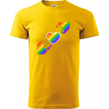 Srdce uhlopříčně - Triko extra velké (5-8XL) - 6XL ( Žlutá )