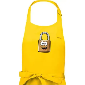 Kuchyňská zástěra Parové triko - Zámek a klíč - Dámská zástěra na vaření - Univerzální velikost ( Žlutá )