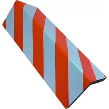 Dětská zábrana Červeno-bílá pěnová ochrana rohů zdí a stěn (roh) - délka 44 cm, šířka 12,5 cm, tloušťka 2 cm