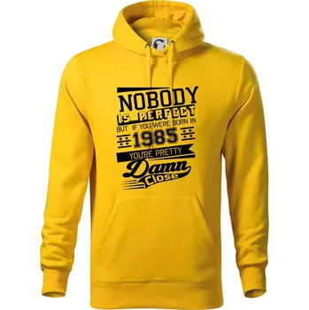 Pánská mikina Nobody is perfect - 1985 - Mikina pánská Cape s kapucí - S ( Žlutá )