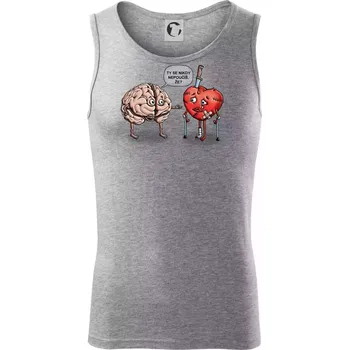 Mozek a srdce - poučení (Hana-creative) - Tílko pánské Core - 2XL ( Tmavě šedý melír )