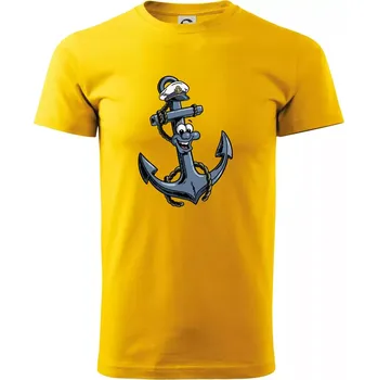 Parové triko - Loď a kotva - Triko extra velké (5-8XL) - 7XL ( Žlutá )