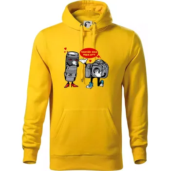 Pánská mikina Nemůžu bez tebe být foto - Mikina pánská Cape s kapucí - 5XL ( Žlutá )