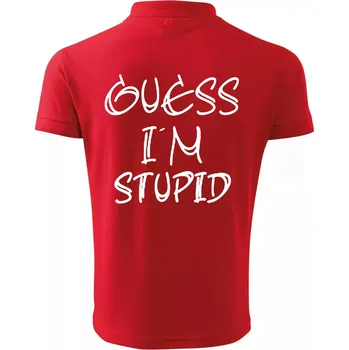 Pánská košile Guess iam stupid - Polokošile pánská Pique Polo 203 - 5XL ( Červená )