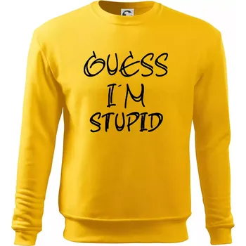 Pánská mikina Guess iam stupid - Mikina Essential pánská - L ( Žlutá )