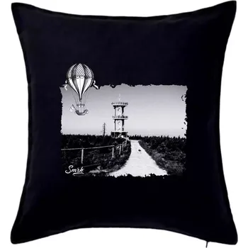 Polštář Retro Smrk - Polštář 50x50 - 50x50 - Pouze potah ( Černá )