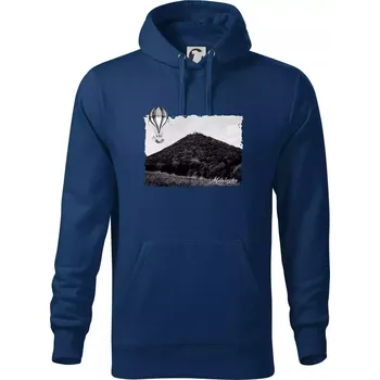 Pánská mikina Retro Milešovka - Mikina pánská Cape s kapucí - 5XL ( Půlnoční modrá )