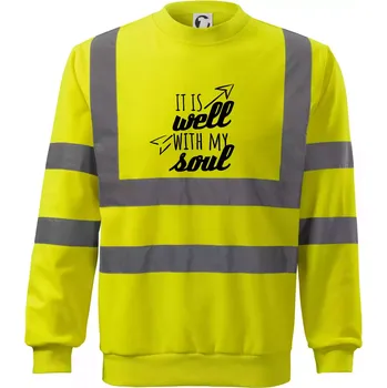 Pánská mikina It is well with my soul - Reflexní mikina - 3XL ( Neonově žlutá )
